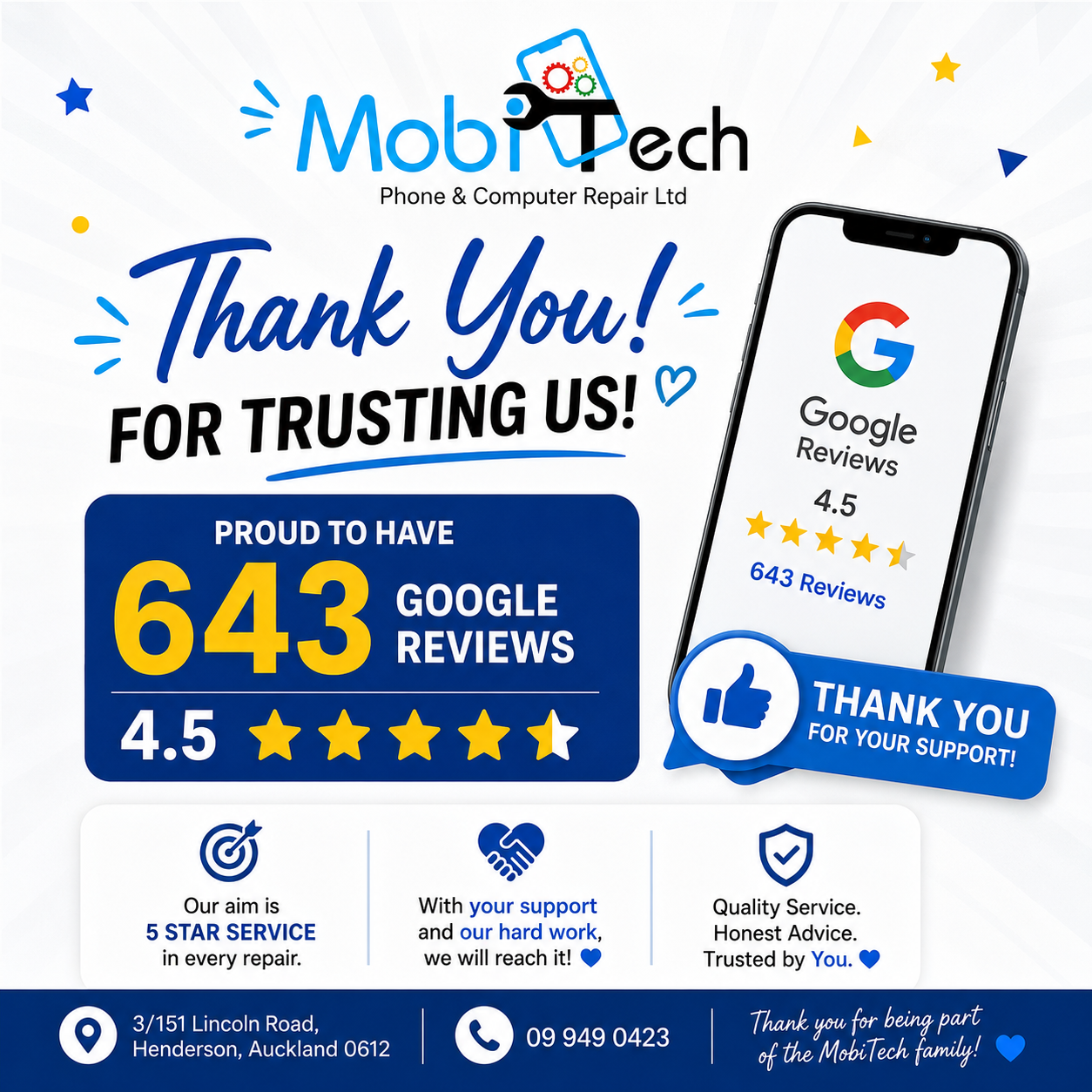 ? Thank You for Trusting MobiTech NZ ?